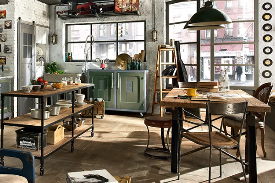 Cucina in stile industriale, come illuminarla